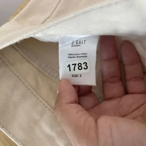 Brandy Melville Jeans Galt Small 26 Flared Cream Bootcut 100% Cotton Denim NEW - Picture 3 of 14